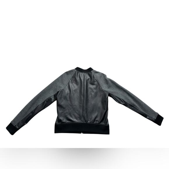 J.Crew Women’s wool and leather bomber jacket gray black size 2 - Picture 6 of 9